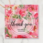 Peony Blume Vielen Dank Geschenkanhänger (Vorderseite)