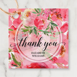 Peony Blume Vielen Dank Geschenkanhänger