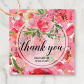 Peony Blume Vielen Dank Geschenkanhänger (Vorderseite)