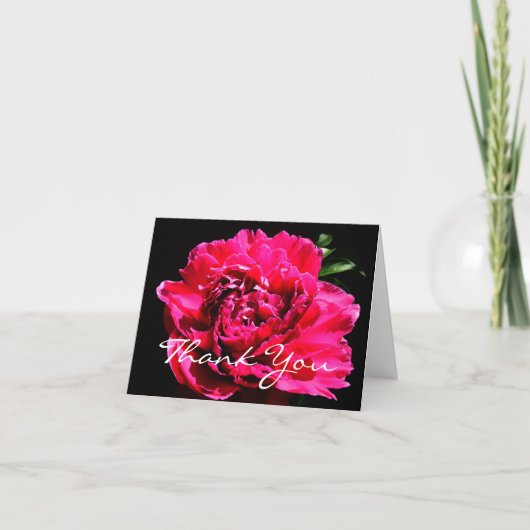 Peony Blume Vielen Dank Note Card Dankeskarte (Vorderseite)