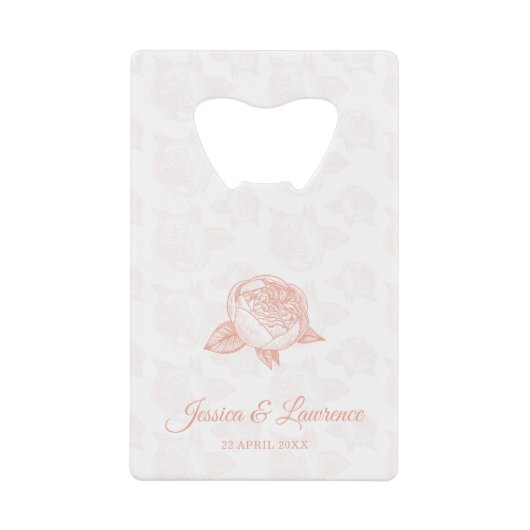 Peony Blume Wedding Gift Favor Geldbeutel Flaschenöffner (Vorderseite)