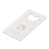 Peony Blume Wedding Gift Favor Geldbeutel Flaschenöffner (Vorderseite Schrägansicht)