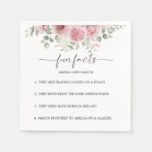 Peony Blush Floral Fun Facts Wedding Napkins Serviette (Vorderseite)