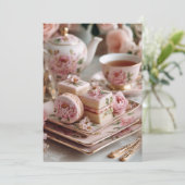 Peony Blush | Rosa Petals Einladung (Stehend Vorderseite)