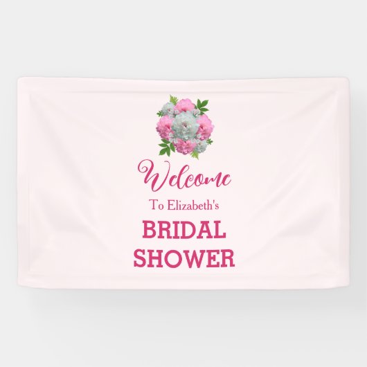 Peony Bouquet Brautparty Banner (Horizontal)