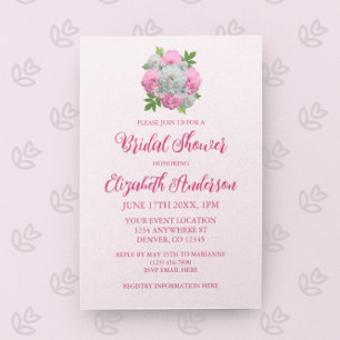 Peony Bouquet Brautparty Einladung