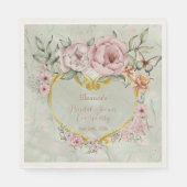Peony Bouquet Brautparty Paper Napkin Serviette (Vorderseite)