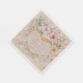 Peony Bouquet Brautparty Paper Napkin Serviette (Ecke)