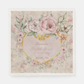Peony Bouquet Brautparty Paper Napkin Serviette (Vorderseite)