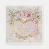 Peony Bouquet Brautparty Paper Napkin Serviette (Vorderseite)