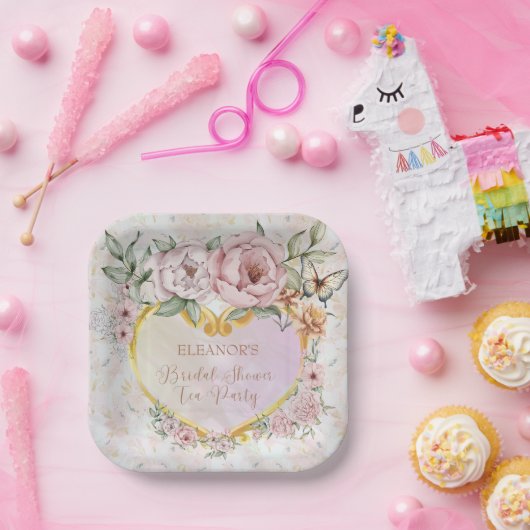 Peony Bouquet Brautparty Pappteller (Party)