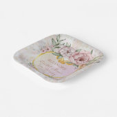 Peony Bouquet Brautparty Pappteller (Gewinkelt)