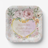 Peony Bouquet Brautparty Pappteller (Vorderseite)