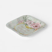 Peony Bouquet Brautparty Pappteller (Gewinkelt)