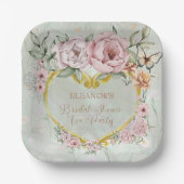 Peony Bouquet Brautparty Pappteller (Vorderseite)