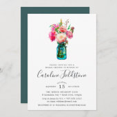 Peony Bouquet Bridal Dusche Einladung (Vorne/Hinten)