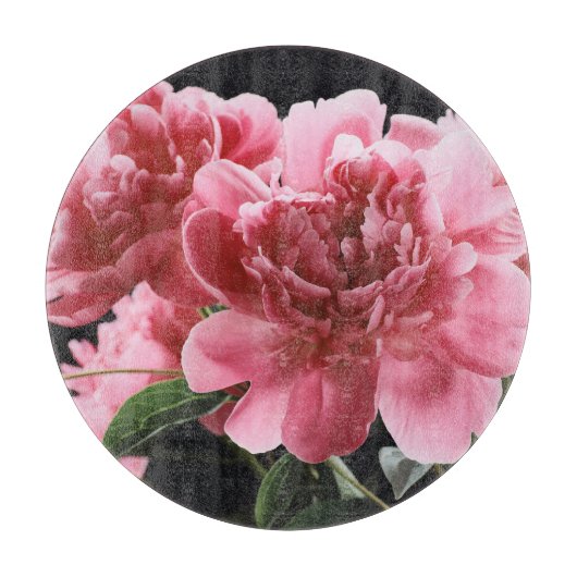 Peony Bouquet Closeup: Rosa Rot Schneidebrett (Vorderseite)