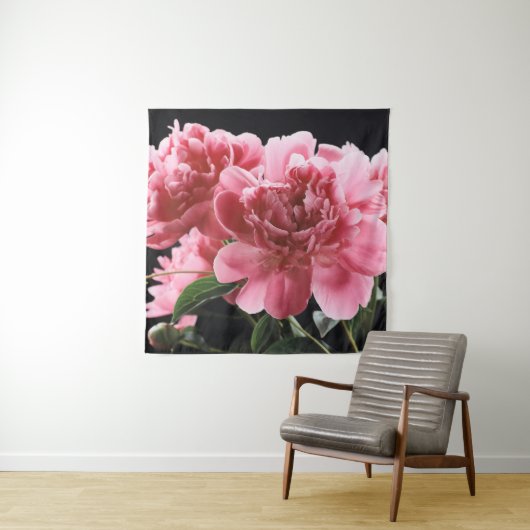 Peony Bouquet Closeup: Rosa Rot Wandteppich (Beispiel)
