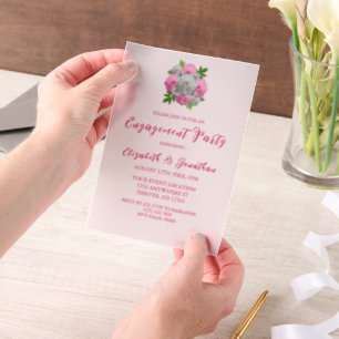 Peony Bouquet Engagement Party Pergament Einladungen