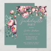 Peony Bouquet Junggeselinnen-Abschied Einladung (Vorne/Hinten)
