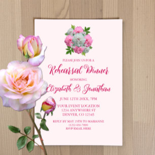 Peony Bouquet Probe Dinner Einladung