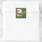 Peony Bouquet Quadratischer Aufkleber (Tasche)