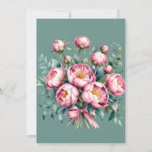 Peony Bouquet Save the Date Wasserfarbe Karte (Rückseite)