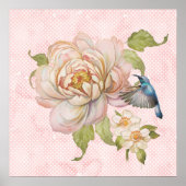Peony Bouquet und Hummingbird Poster (Vorne)