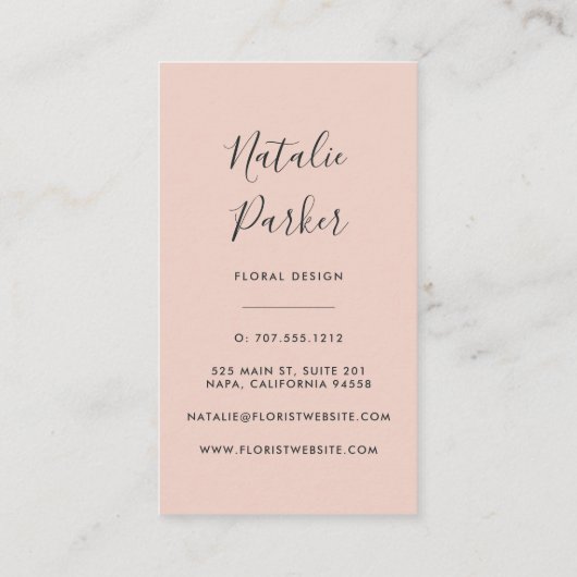 Peony Bouquet Visitenkarte (Rückseite)