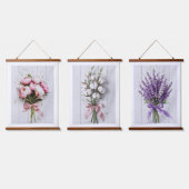 Peony Bouquet Wall Tapestry Wandteppich Mit Holzrahmen (Dreifach)