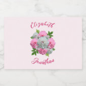 Peony Bouquet Wedding Alkoholflaschenetikett (Einzelnes Label)