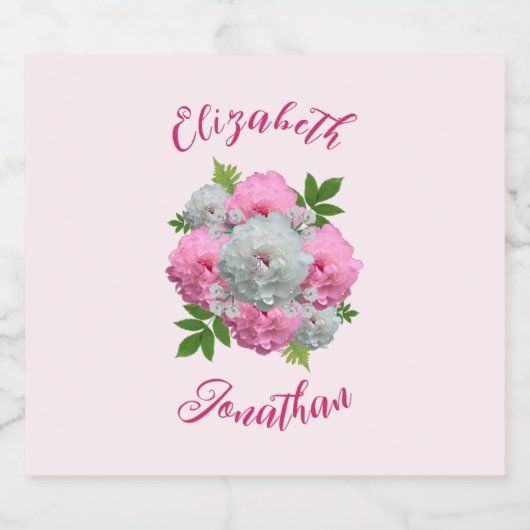 Peony Bouquet Wedding Bierflaschenetikett (Einzelnes Label)