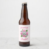 Peony Bouquet Wedding Bierflaschenetikett (Vorderseite)