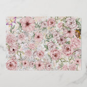 Peony Bouquet Wedding Foil Save the Date Karte (Rückseite)