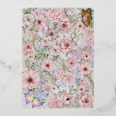 Peony Bouquet Wedding Foil UAWG Response Card Folieneinladung (Rückseite)