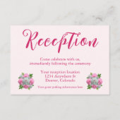 Peony Bouquet Wedding Reception Begleitkarte (Vorderseite)