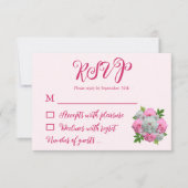 Peony Bouquet Wedding RSVP Karte (Vorderseite)