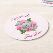 Peony Bouquet Wedding Runder Pappuntersetzer (Angewinkelt)