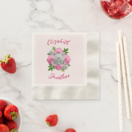 Peony Bouquet Wedding Serviette