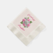 Peony Bouquet Wedding Serviette (Ecke)
