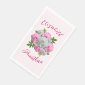 Peony Bouquet Wedding Serviette (Ecke)