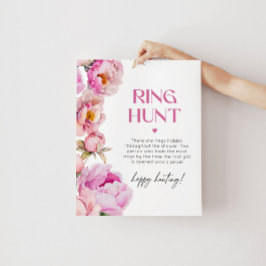 Peony bright pink ring Jagd Brautparty Game Poster