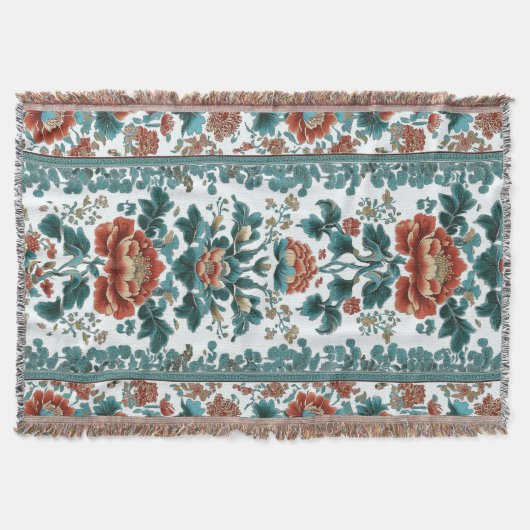 Peony Brocade Decke (Vorderseite)