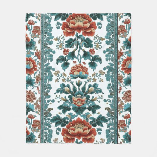 Peony Brocade Fleecedecke (Vorderseite)