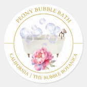 Peony Bubble Bath-Label Runder Aufkleber (Vorderseite)