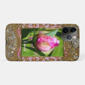 Peony Bud Monogram Case-Mate iPhone Hülle (Rückseite (Horizontal))
