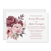 Peony Burgundy Pink Watercolor Blumenhochzeit