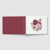 Peony Burgundy Pink Watercolor Blumenhochzeit Gästebuch (Voll)