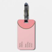 Peony & Butterfliegen mit Monogramm innerhalb eine Gepäckanhänger (Rückseite vertikal)