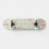 Peony & Butterflies Sage Aesthetic Skateboard (Horizontal)